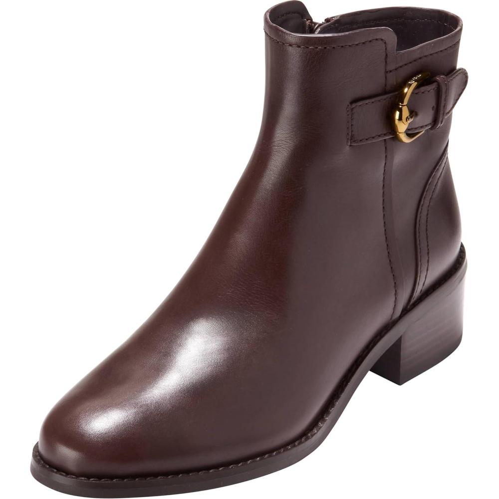 imageCole Haan Womens Hanover Buckle Bootie BootMadeira Brown