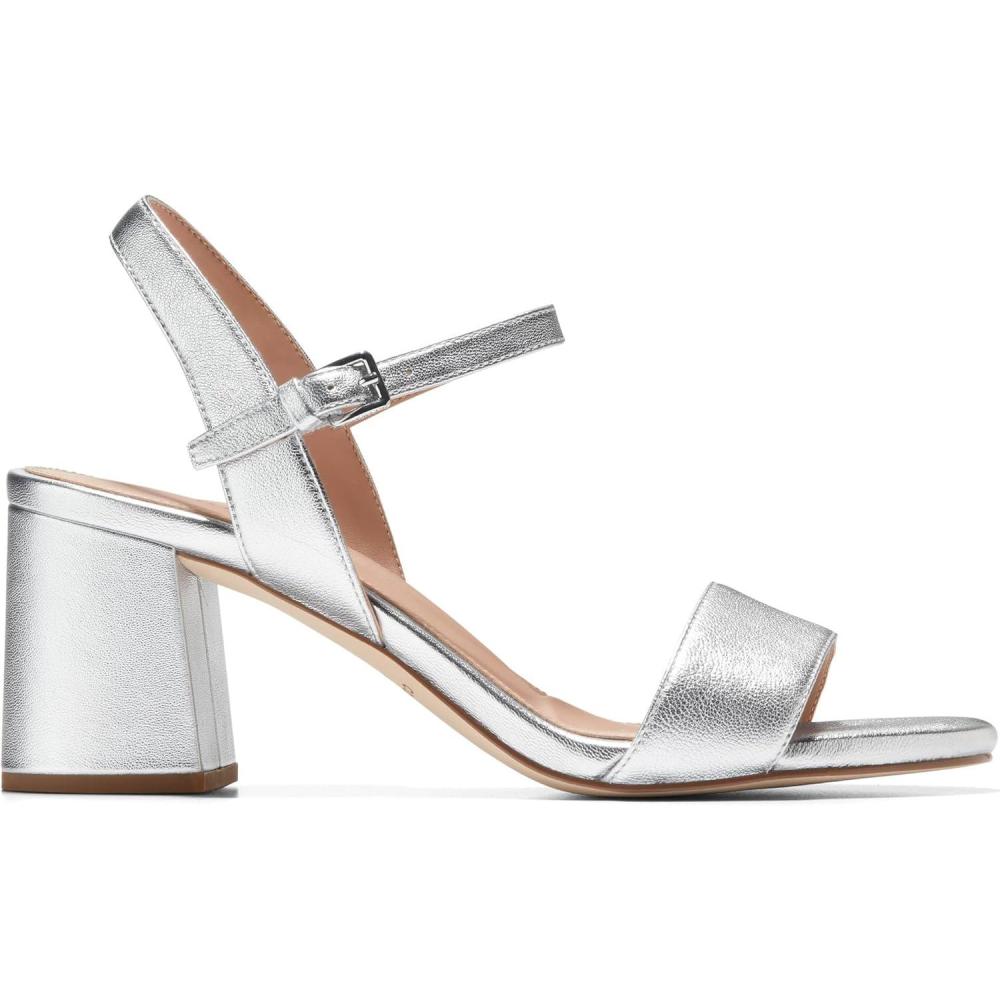 imageCole Haan Womens Josie Block Heel Sandal 65mmSilver Leather