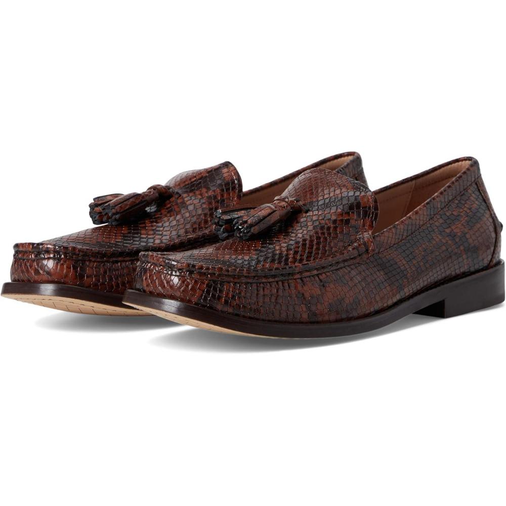 imageCole Haan Womens Lana Lux Tassel Loafers FlatDark Cuoio Snake Print Leather