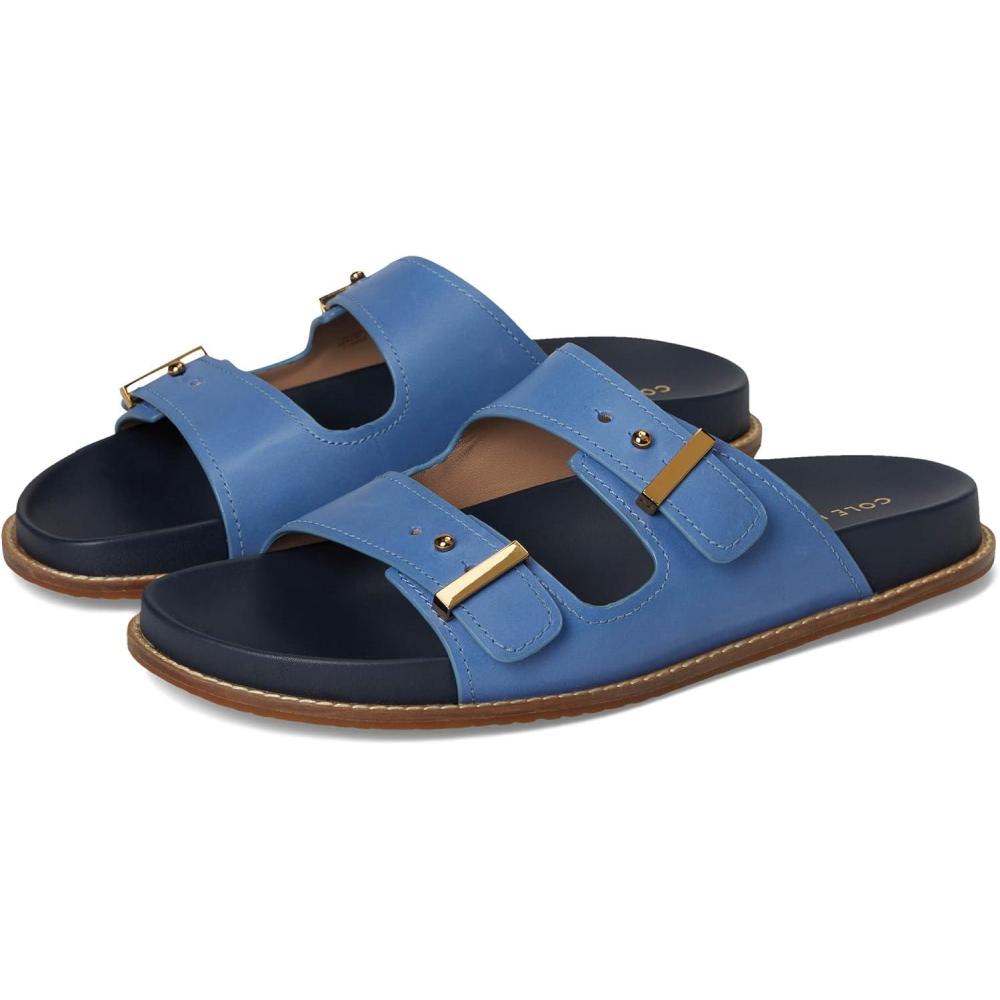 imageCole Haan Womens Marisol Footbed Sandals FlatDutchblueNavy Blazer Leather