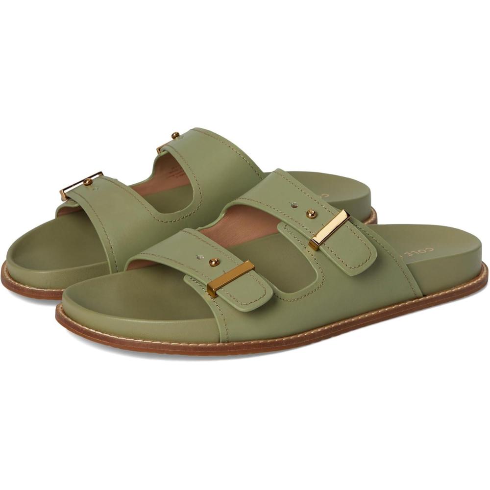 imageCole Haan Womens Marisol Footbed Sandals FlatOil Green Leather