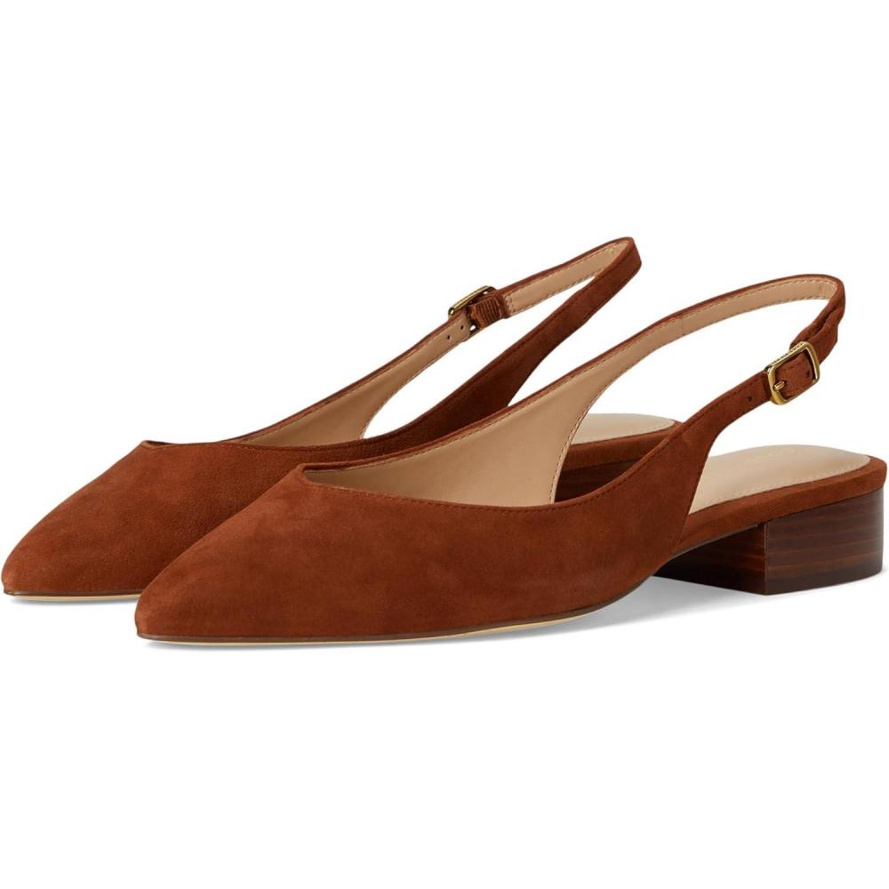 imageCole Haan Womens Mazie Slingback Flat Mary JaneCh Dk Cuoio Sde