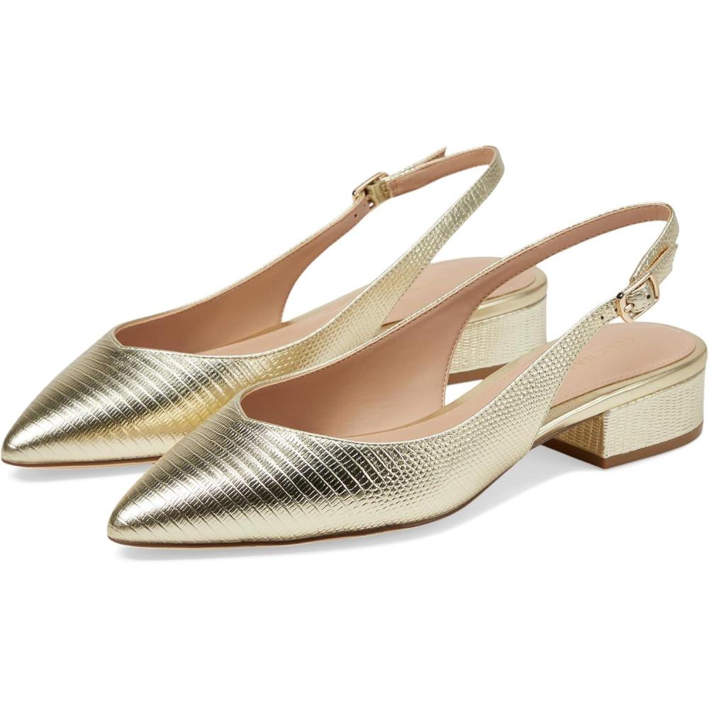 imageCole Haan Womens Mazie Slingback Flat Mary JaneGold Lizard Prt Lt