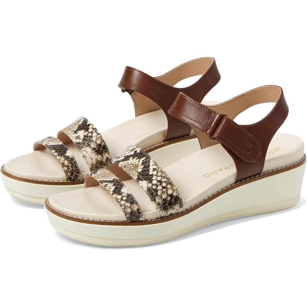 imageCole Haan Womens Original Peyton Flatforms SandalDk Cuo Snd Snk Prt