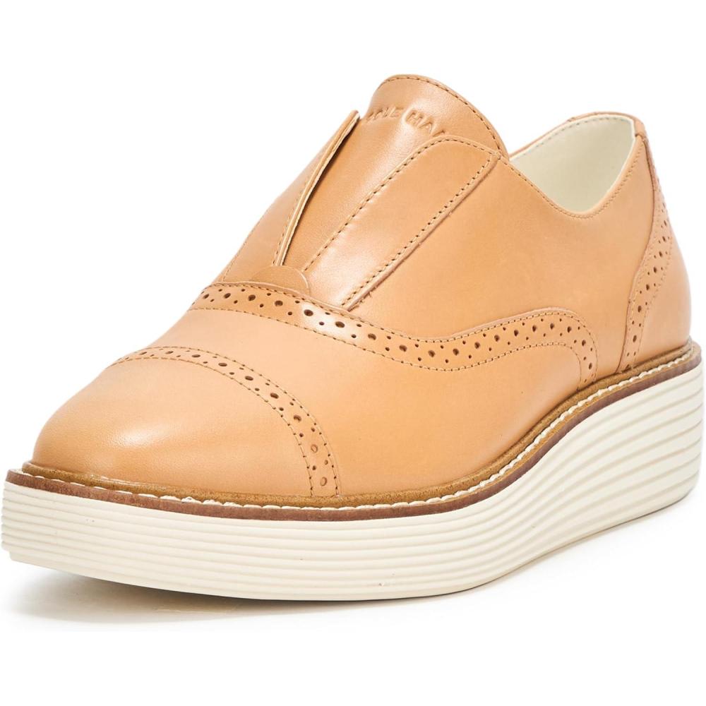 imageCole Haan Womens Originalgrand Platform Laceless OxfordsBiscuitIvory