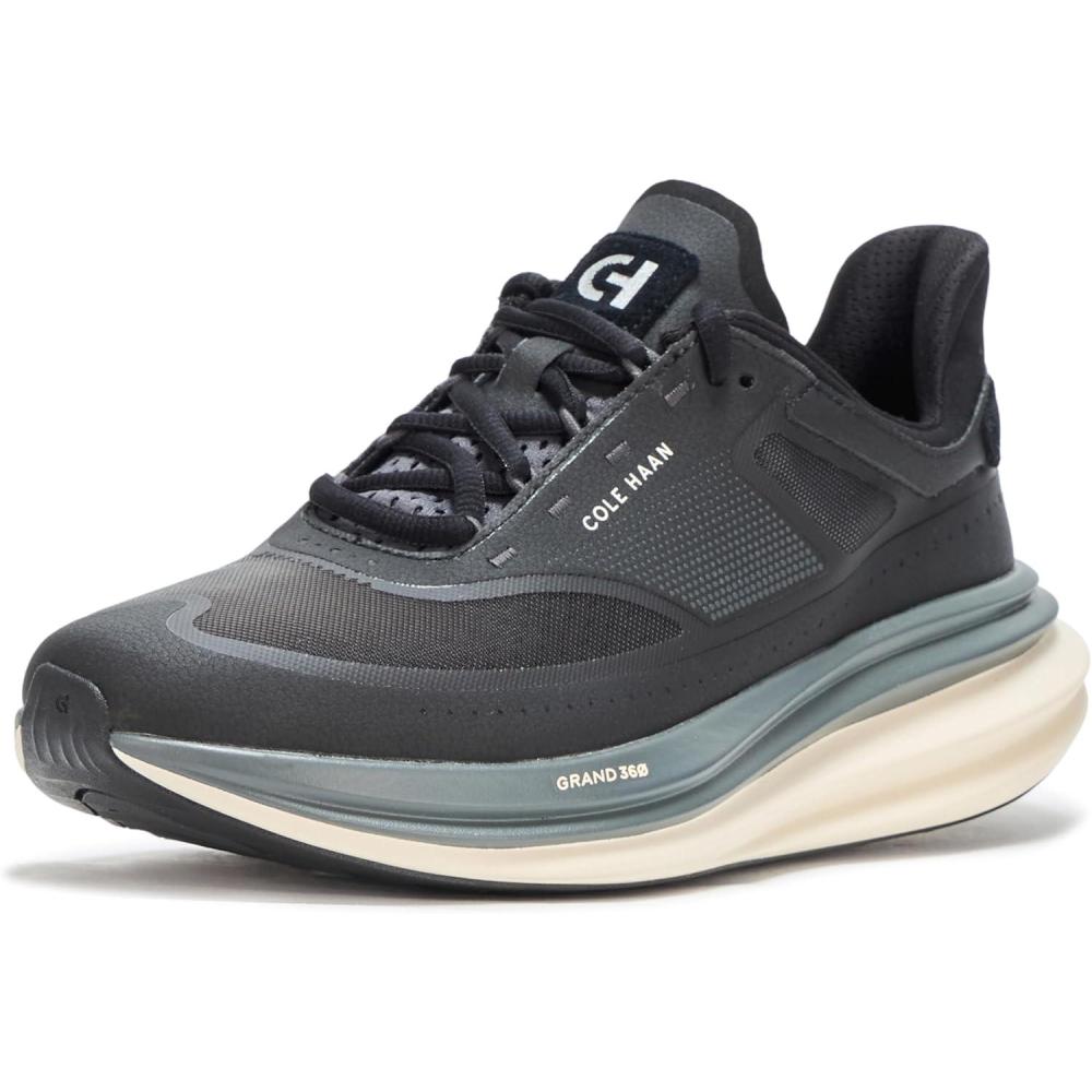 imageCole Haan Womens Originalgrand Quadstar Running SneakersBlackIvory