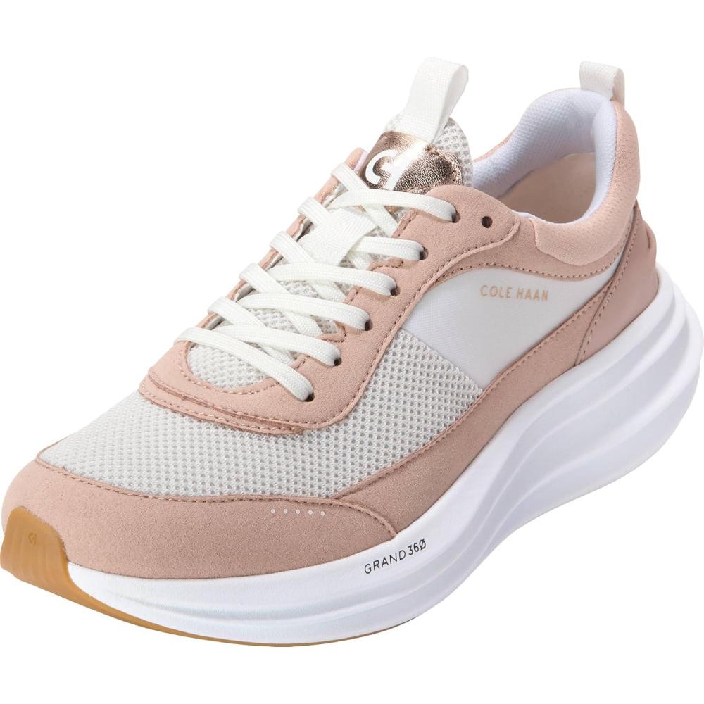 imageCole Haan Womens Originalgrand Quadstreak Runners SneakerOpt WhtCameo Rose