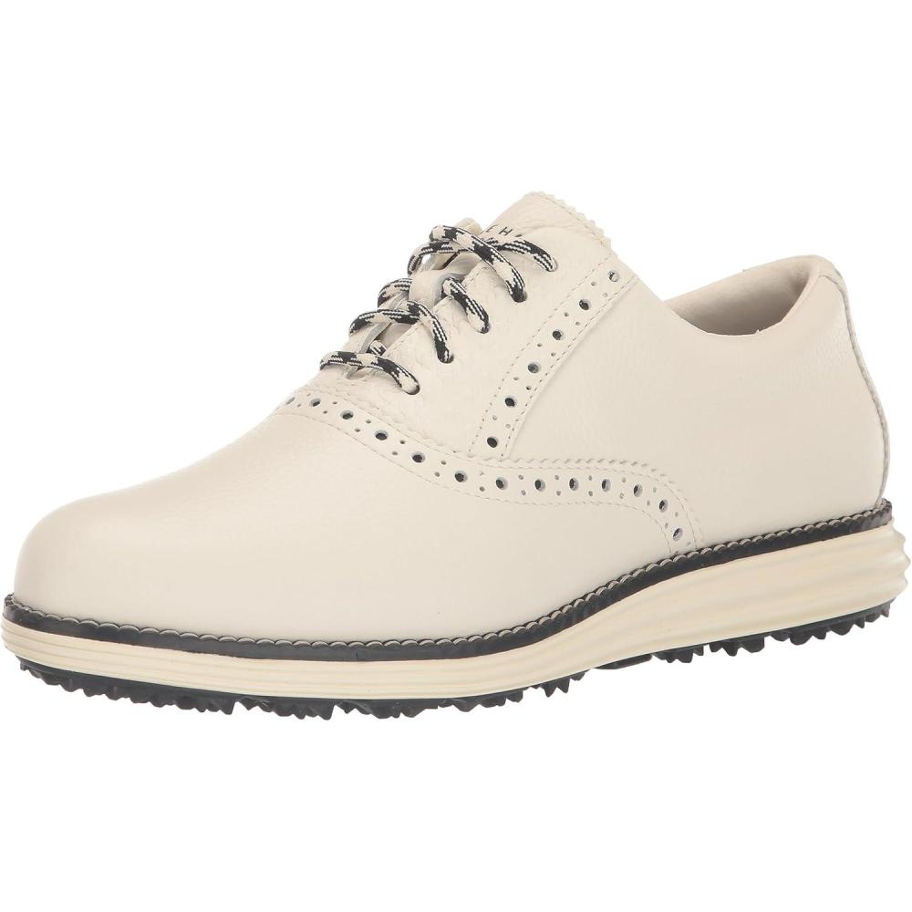 imageCole Haan Womens Originalgrand Shortwing Golf SneakerIvoryBlackIvory