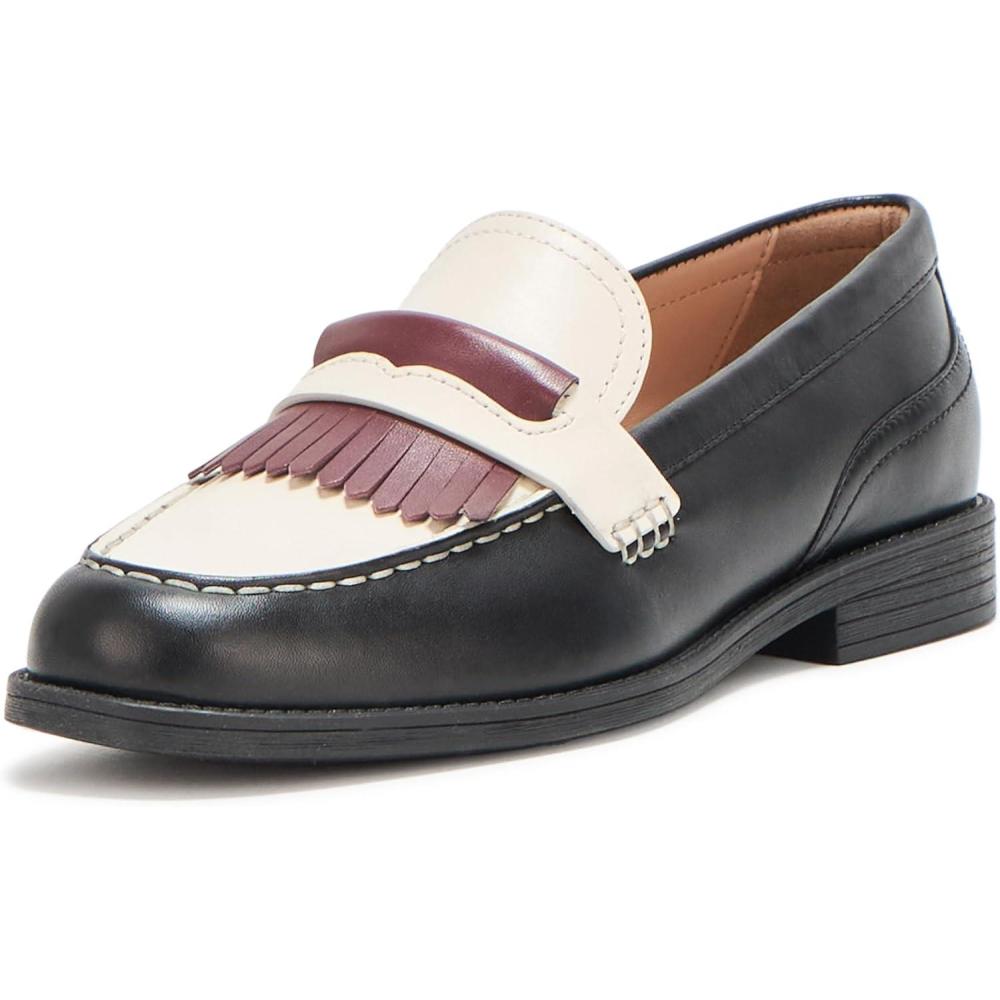imageCole Haan Womens Stassi Kiltie LoafersIvryBlkDk Garnet