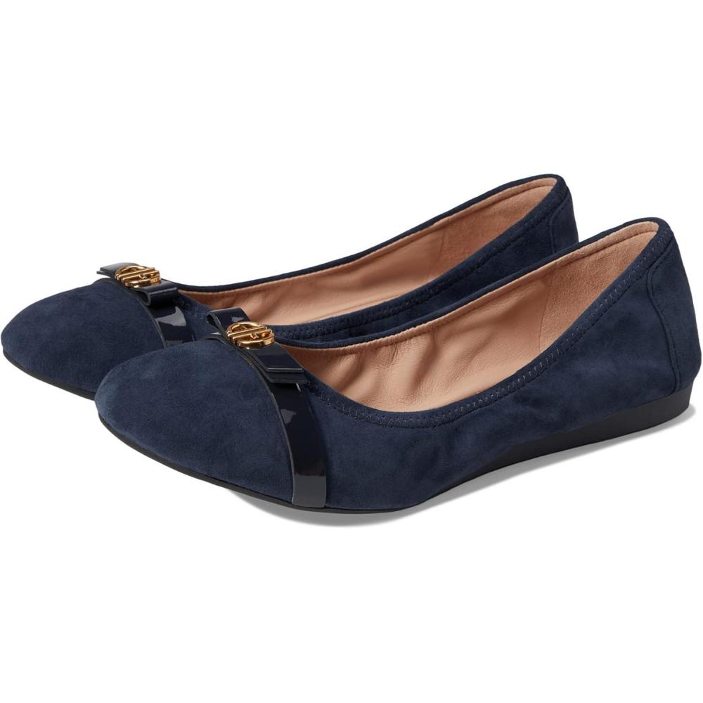 imageCole Haan Womens Tova Bow BalletNavy Blazer Suede