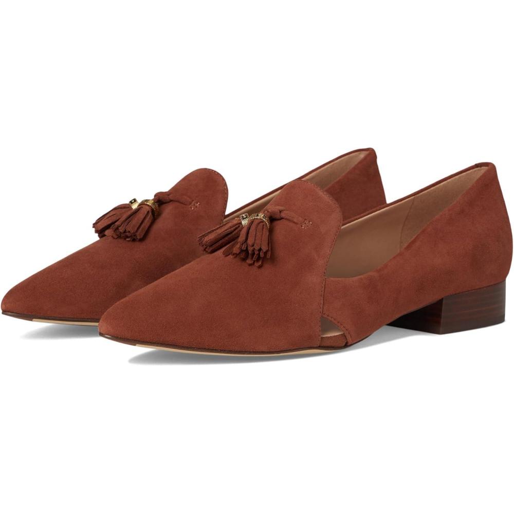 imageCole Haan Womens Vanya Tassel Flat LoaferDark Cuoio Suede