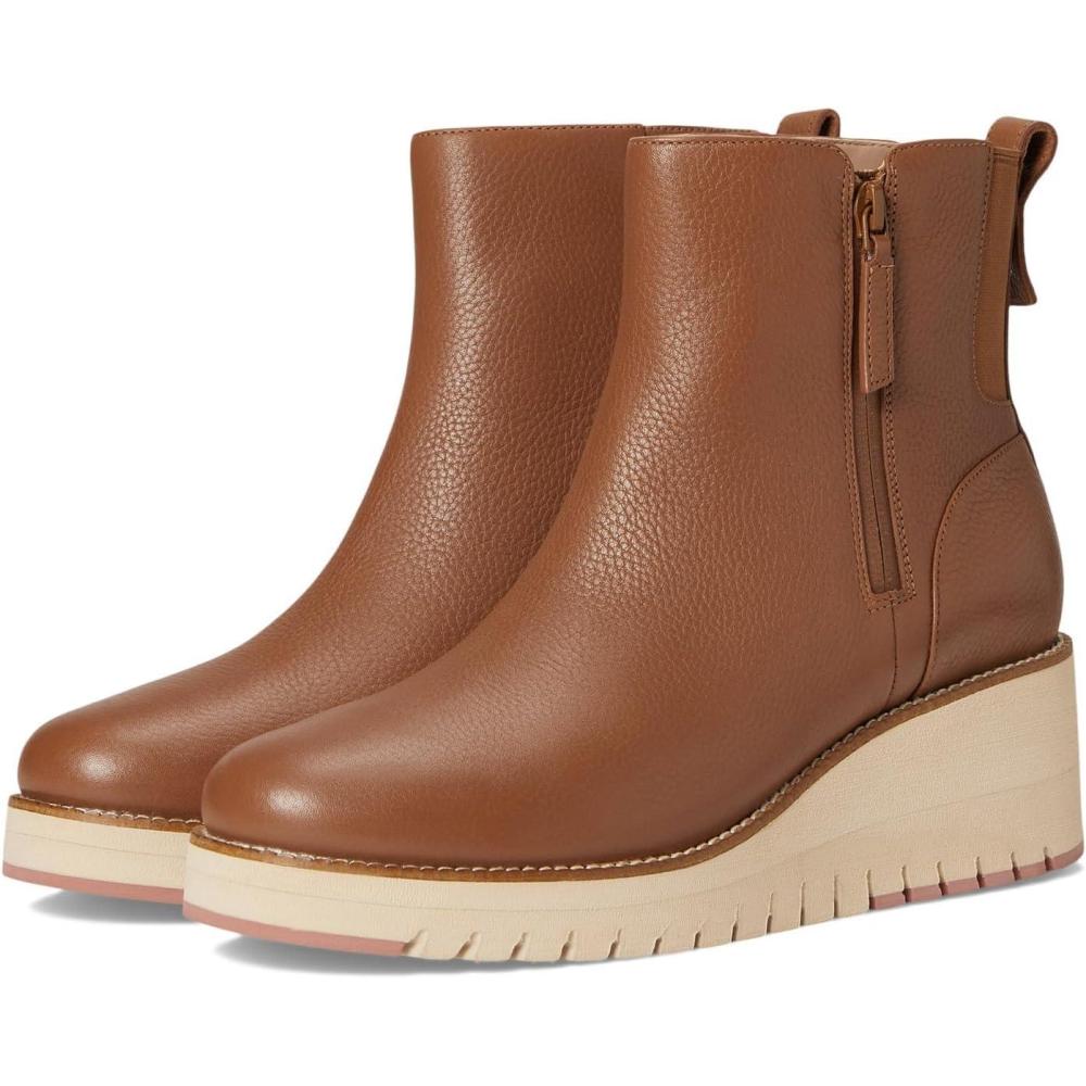 imageCole Haan Womens ZEROGRAND City Wedge SideZip Ankle BootBritish TanIvory Waterproof