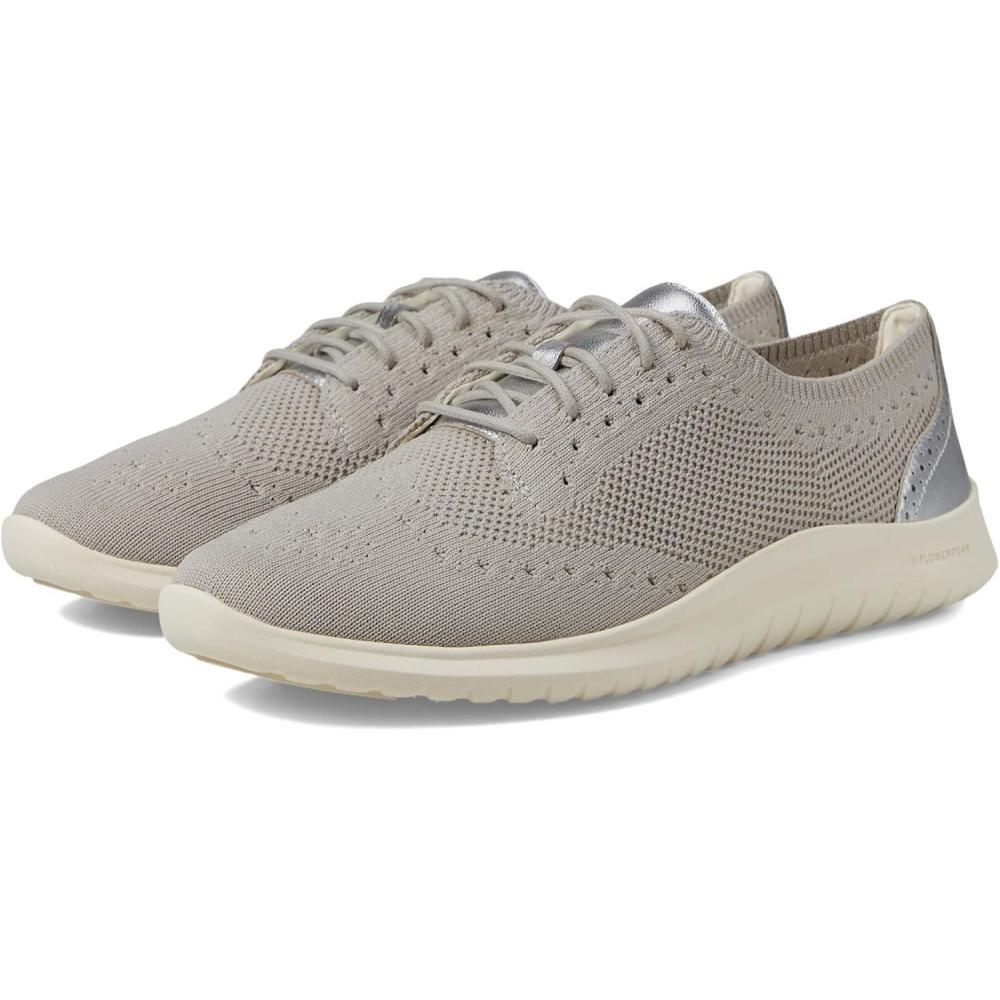 imageCole Haan Womens Zerogrand Meritt Stitchlite OxfordDrzl KnitSilvr Leather