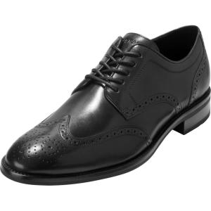 Cole Haan Men’s Lenox Hill Wingtip Oxfords(Black/Black)