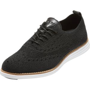 Cole Haan Men’s Originalgrand Stitchlite Wingtip(Black Knit/Optic White)