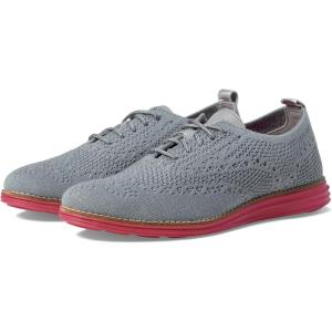 Cole Haan Men’s Originalgrand Stitchlite Wingtip(Gray Knit/Pink Peacock)