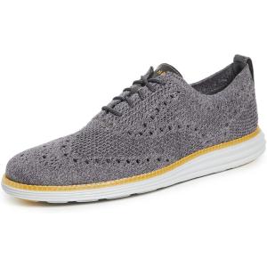 Cole Haan Men’s Originalgrand Stitchlite Wingtip(Quiet Shade/Gray Pinstripe Knit/Harbor Mist)