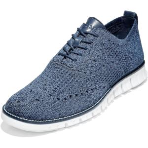 Cole Haan Men’s Zerogrand No STCH Oxford(Vintage Indigo Marine Blue Waf Knit Optic White)