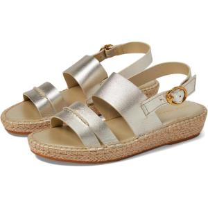 Cole Haan Women’s Cloudfeel Tilden Espadrille Wedge Sandal(Soft Gold Ltr)