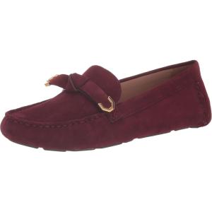 Cole Haan Women’s Evelyn Bow Driver Driving Style Loafer(Bloodstone Suede)