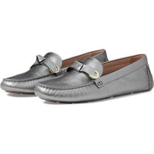 Cole Haan Women’s Evelyn Bow Driver Driving Style Loafer(Pewter Metallic)