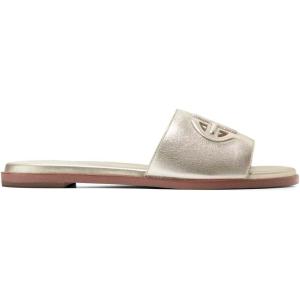 Cole Haan Women’s Flynn Logo Slide Sandal Mule(Gold Ltr)