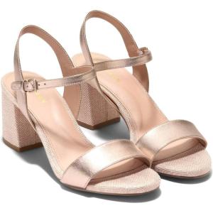 Cole Haan Women’s Josie Block Heel Sandal (65mm)(Rose Gold Ltr)