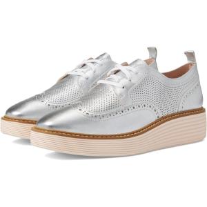 Cole Haan Women’s Originalgrand Platform Wing Tip Oxford(Silver Talca/Rose Smoke)