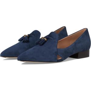 Cole Haan Women’s Vanya Tassel Flat Loafer(Navy Blazer Suede)