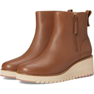 Cole Haan Women’s ZEROGRAND City Wedge Side-Zip Ankle Boot(British Tan/Ivory Waterproof)