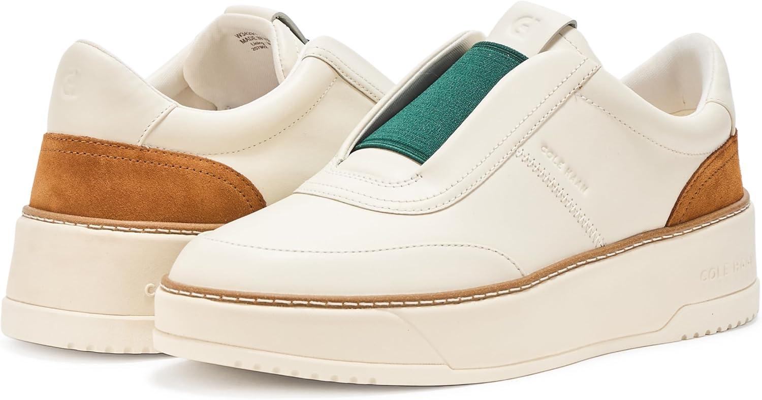 imageCole Haan Womens Grandpro Maxfield Slipon SneakersIvoryTobacco Suede