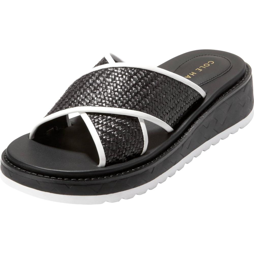 imageCole Haan Womens Grandpro Daylin Slides SandalBlack Raffia