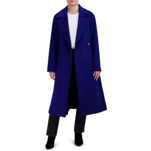 Cole Haan Womens Soft Long Sleeve Formal Oversized Coat(Cobalt)