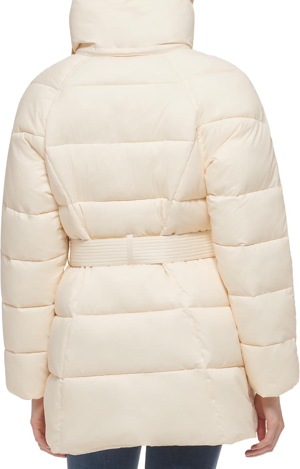 imageCole Haan Womens Belted Zipup JacketVanilla