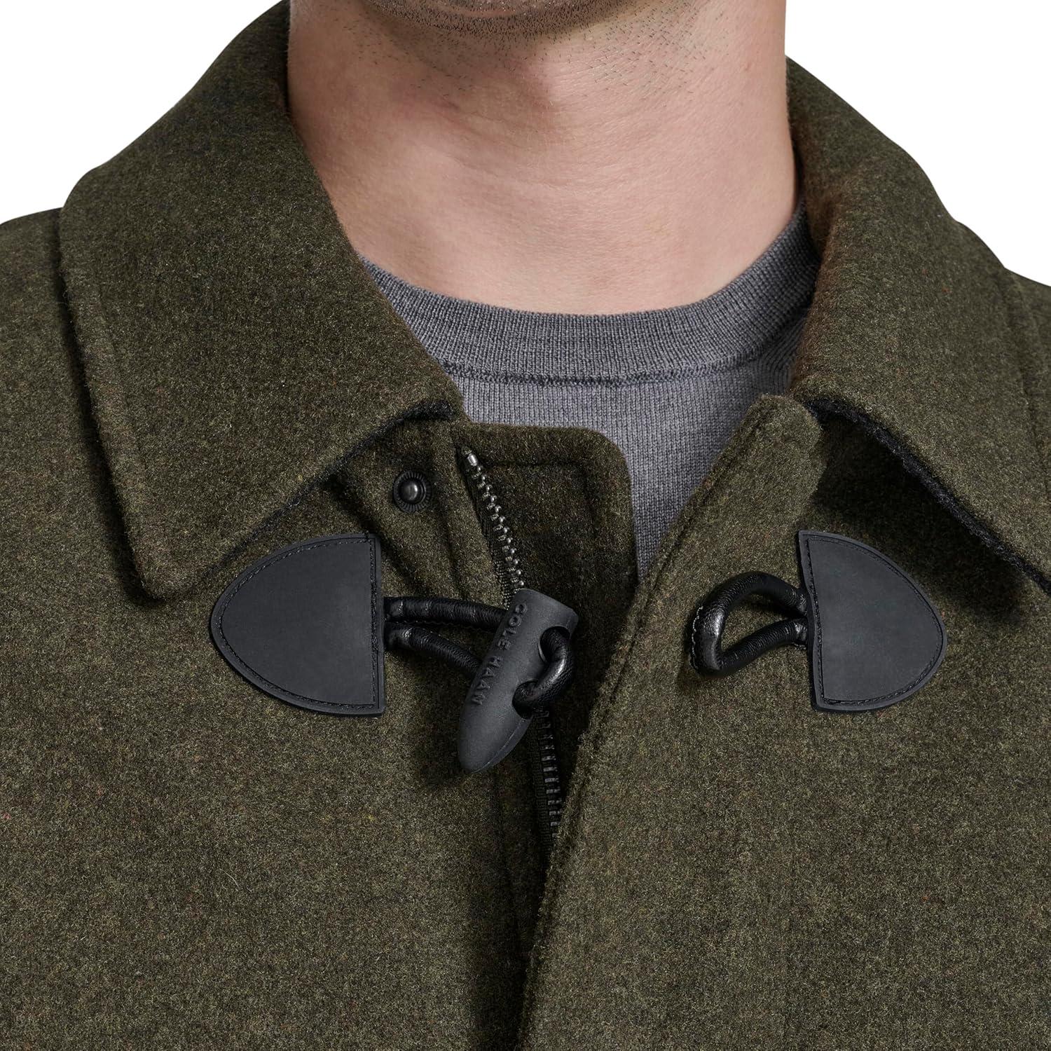 imageCole Haan mens Wool Fully Lined Stretch Duffle CoatOlive