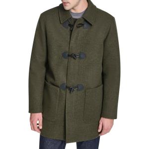 Cole Haan mens Wool Fully Lined Stretch Duffle Coat(Olive)