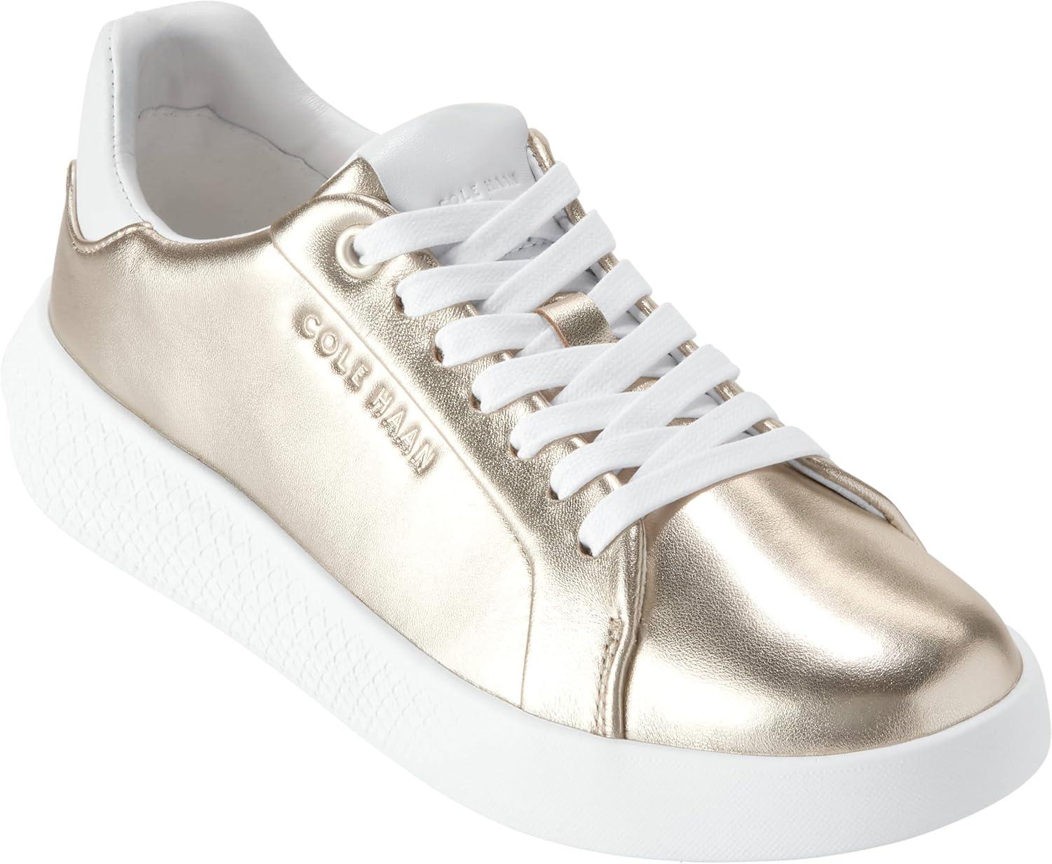imageCole Haan Womens Grand Hurrion Cup LacetoToeGoldWhiteWhite