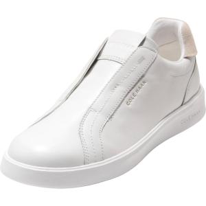 Cole Haan Womens Grand Crosscourt Lux Slip on(Wht/Lt Sesame Sde)