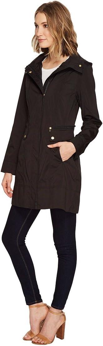 imageCole Haan Womens Back Bow Packable Hooded Rain JacketBlack
