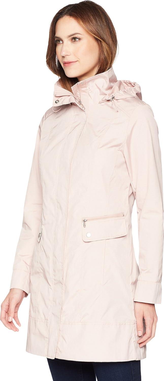 imageCole Haan Womens Back Bow Packable Hooded Rain JacketCanyon Rose