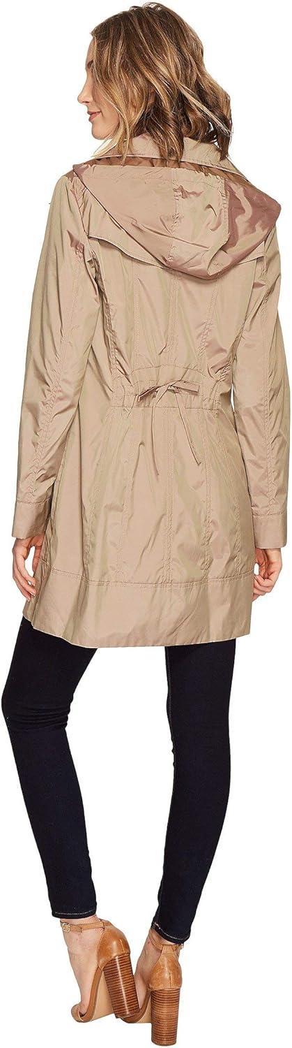 imageCole Haan Womens Back Bow Packable Hooded Rain JacketChampagne