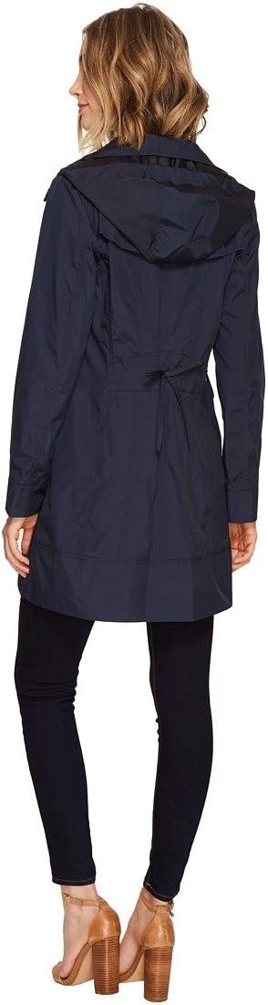 imageCole Haan Womens Back Bow Packable Hooded Rain JacketIndigo