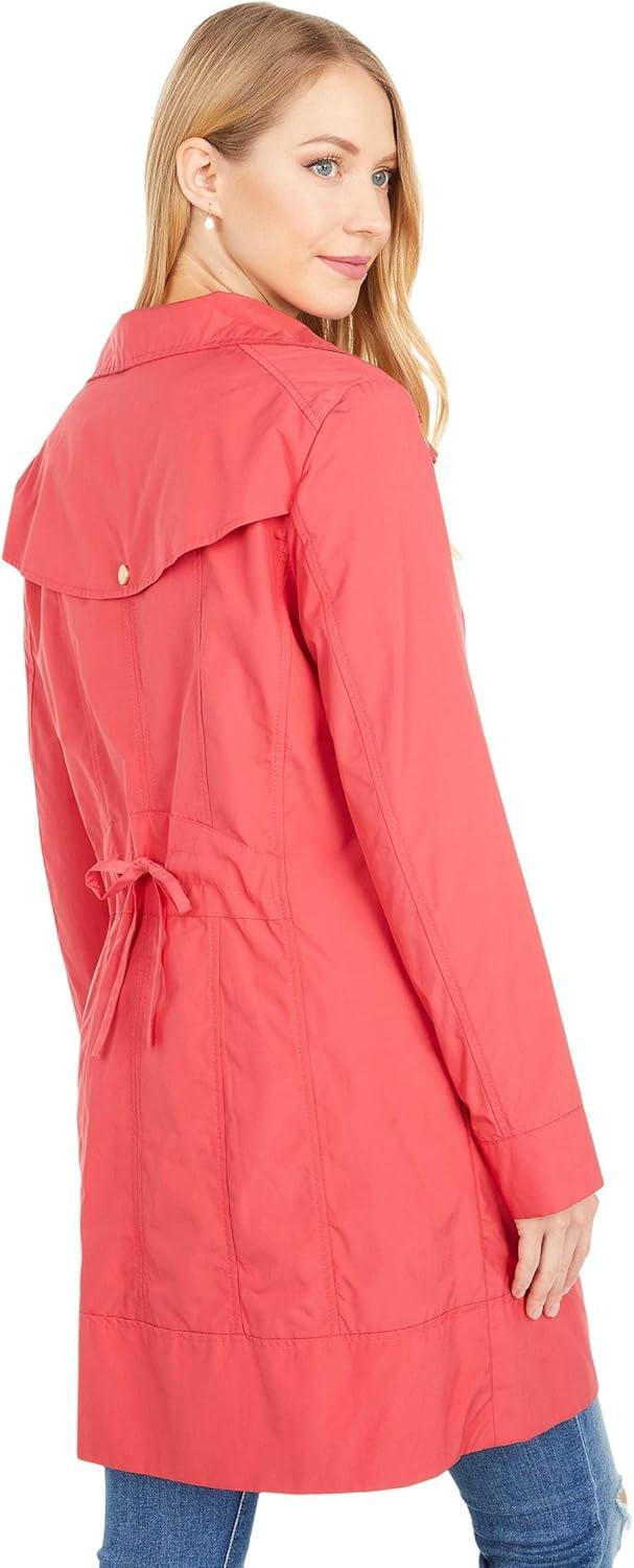 imageCole Haan Womens Back Bow Packable Hooded Rain JacketRed
