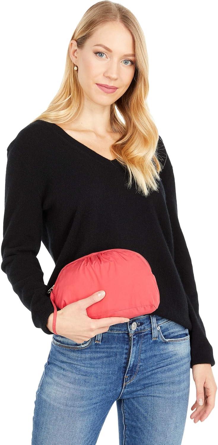 imageCole Haan Womens Back Bow Packable Hooded Rain JacketRed