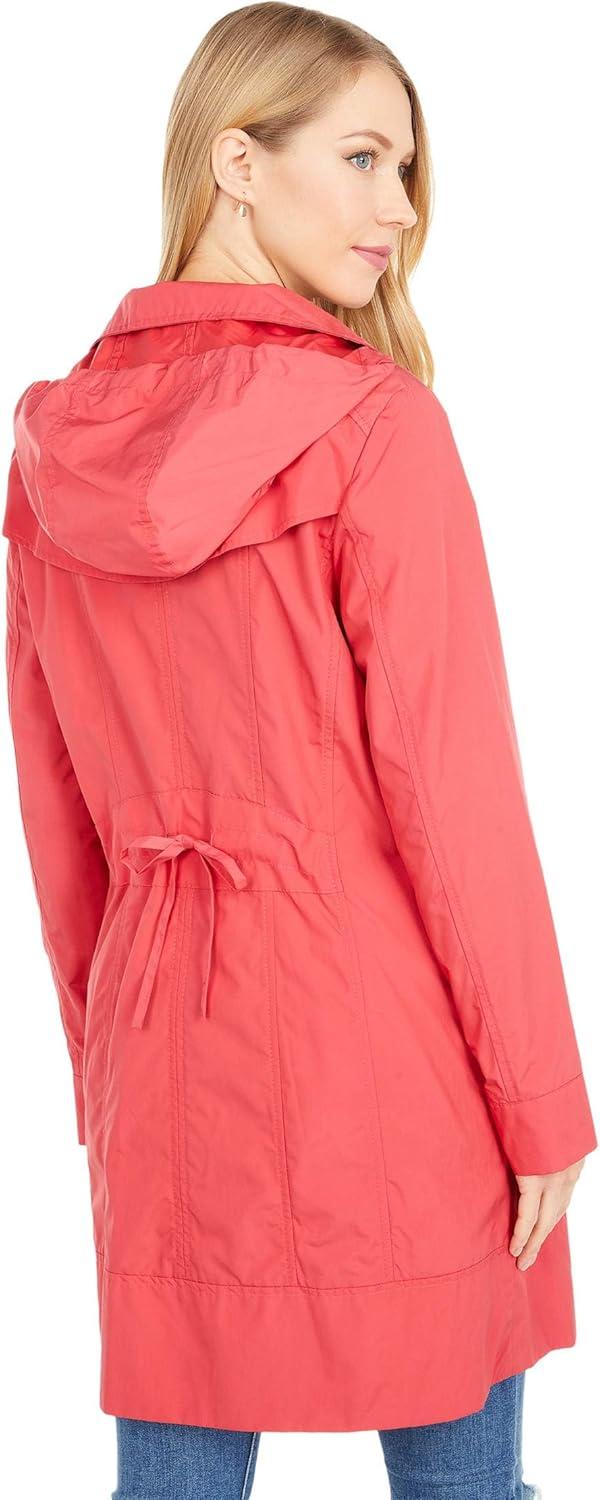 imageCole Haan Womens Back Bow Packable Hooded Rain JacketRed