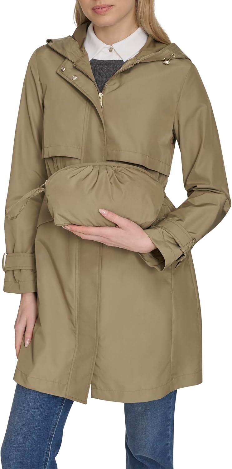 imageCole Haan Womens Travel Packable Casual Trench Style Parka JacketSage