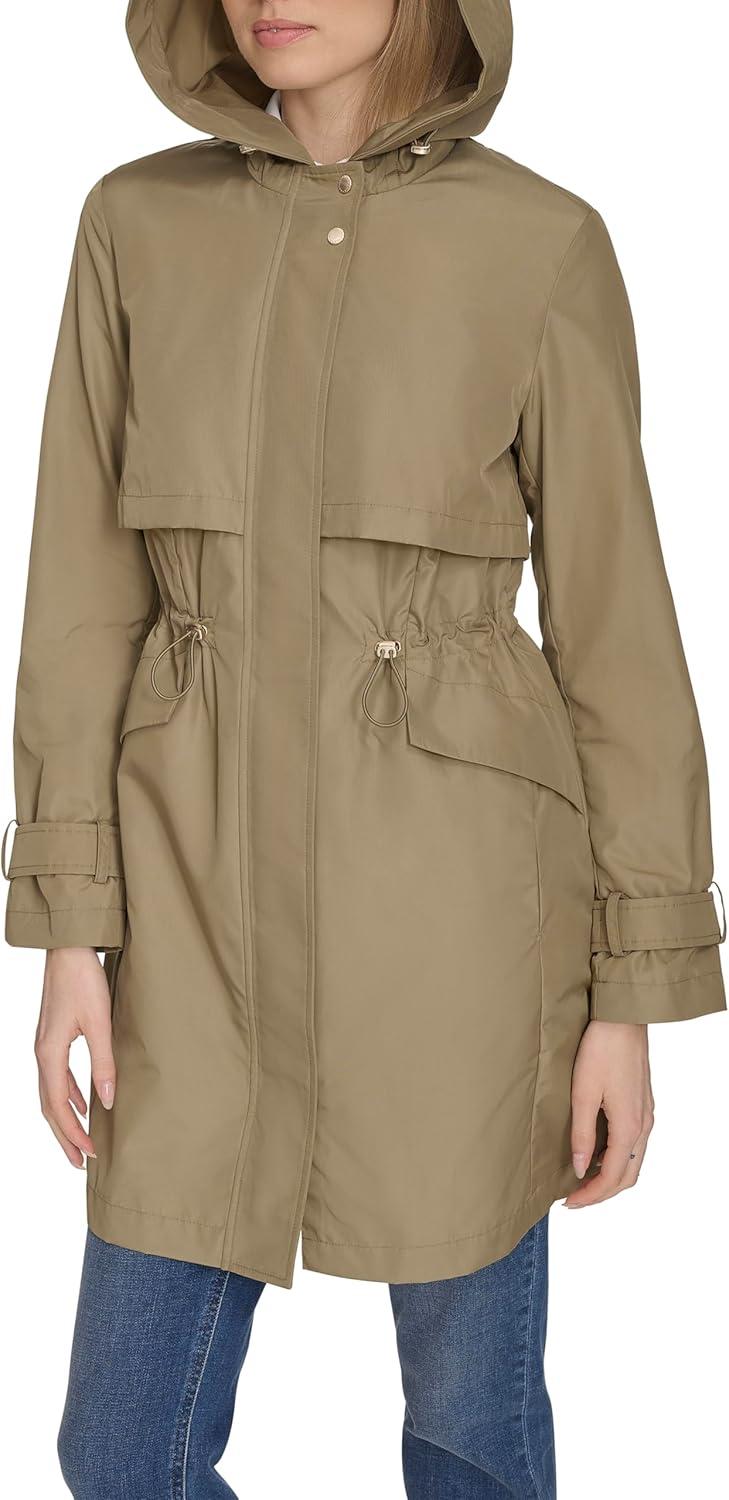 imageCole Haan Womens Travel Packable Casual Trench Style Parka JacketSage