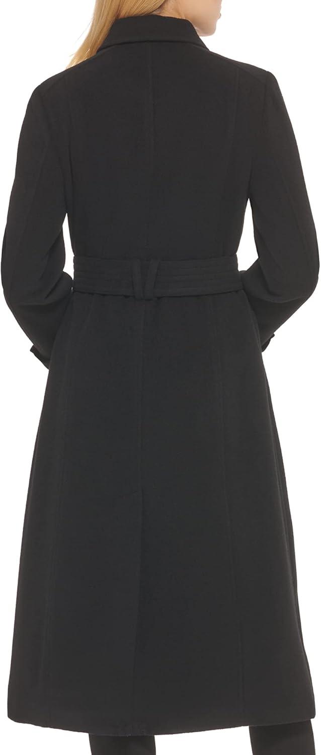 imageCole Haan womens Flared Trench Slick Wool CoatBblack