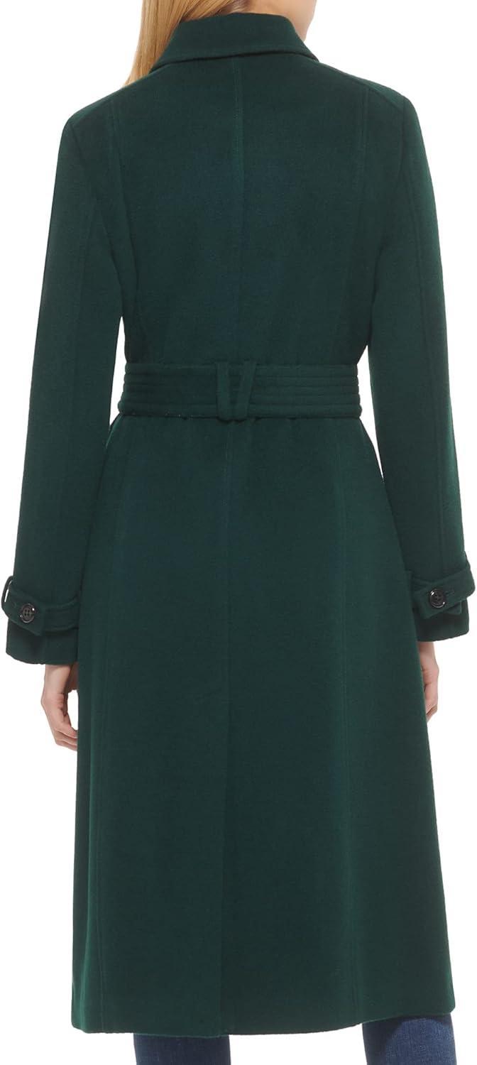 imageCole Haan womens Flared Trench Slick Wool CoatForest