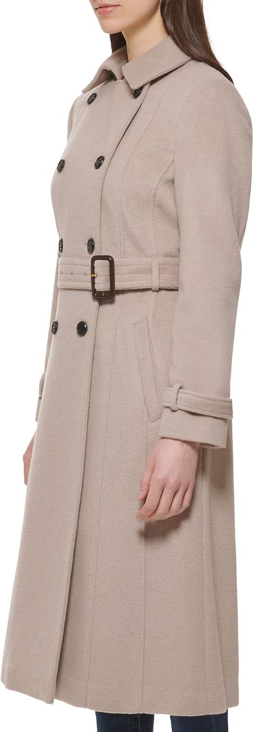 imageCole Haan womens Flared Trench Slick Wool CoatStone